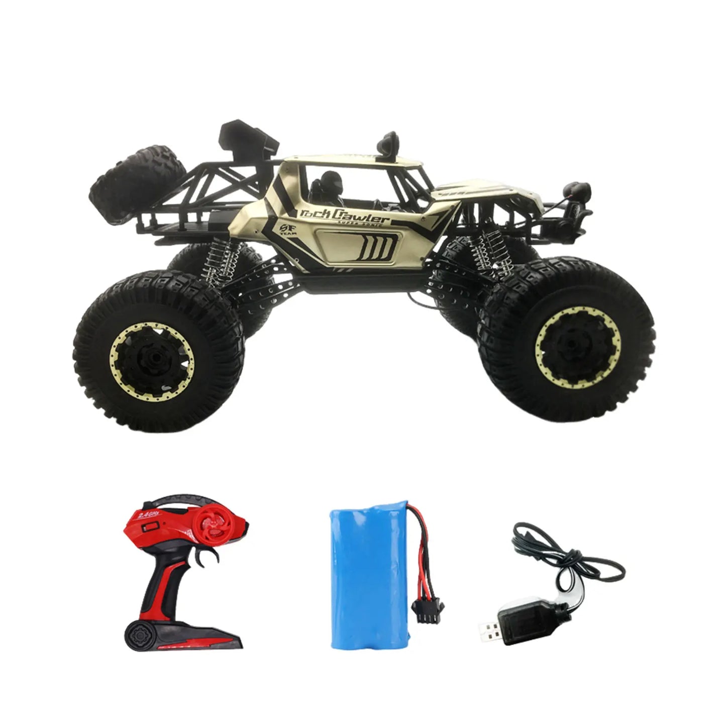 4WD Metal Alloy Body RC Truck Off-Road 4x4 2.4G 1/8 All Terrain Large Rock Crawler Remote Control Car Toys Gift for Children Toy