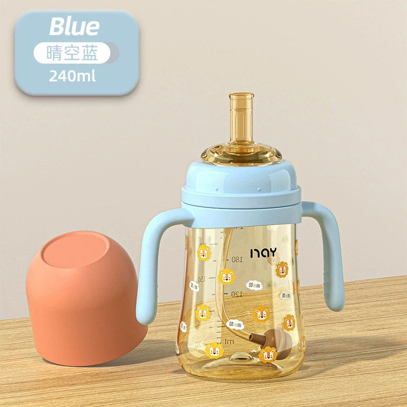 PPSU baby bottle, baby straw, detached milk bottle, anti drop and anti bloating suction nozzle, straw ball, water cup