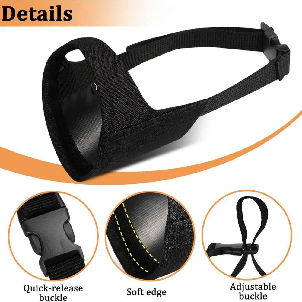Dog Muzzle Soft Mesh Muzzle Drinkable Muzzle Prevent Barking Biting Chewing Dog Mouth Cover for Medium Large Short Snout Dog