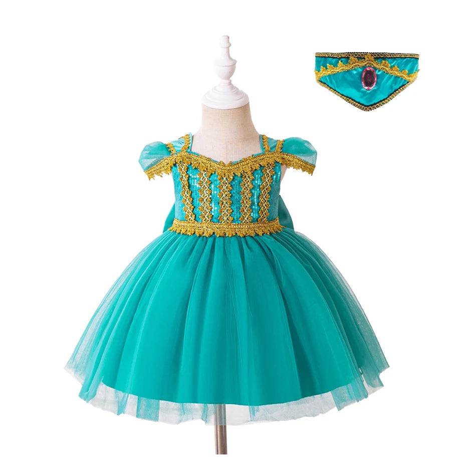 Princess Dress for Baby Girl Children Performance Clothing Baby Birthday Party Puffy Dress With Headband Christmas Costume 6M-3Y