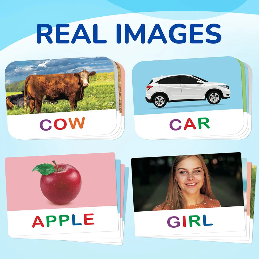 Spelling Games with Flash Cards, Montessori Toys for Kids Wooden Matching Letters Games, CVC Word Educational Learning Toys Gift