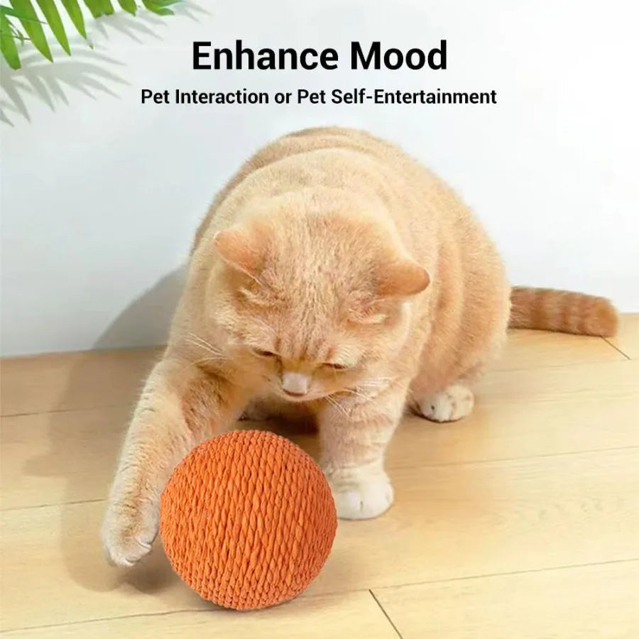 Extra Large 4Inch Sisal Cat Ball Toy Beige