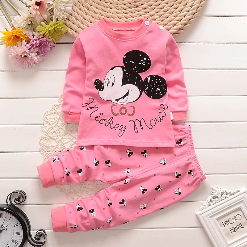 Cotton Baby Girl Sleepwear Suits Autumn Winter Newborn Underclothes 2pcs Kids Clothes Set Spring Toddler Kids Clothes Pajamas