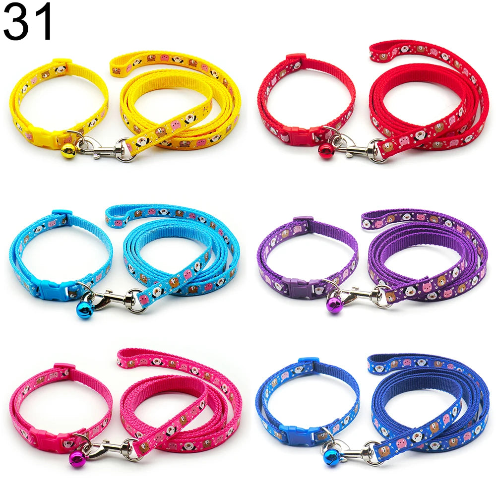 24Sets Dog Cat Leash Adjustable Leashes Collar Puppy Outdoor Walking Personalized Terier Schnauzer Outdoor Traction Rope General