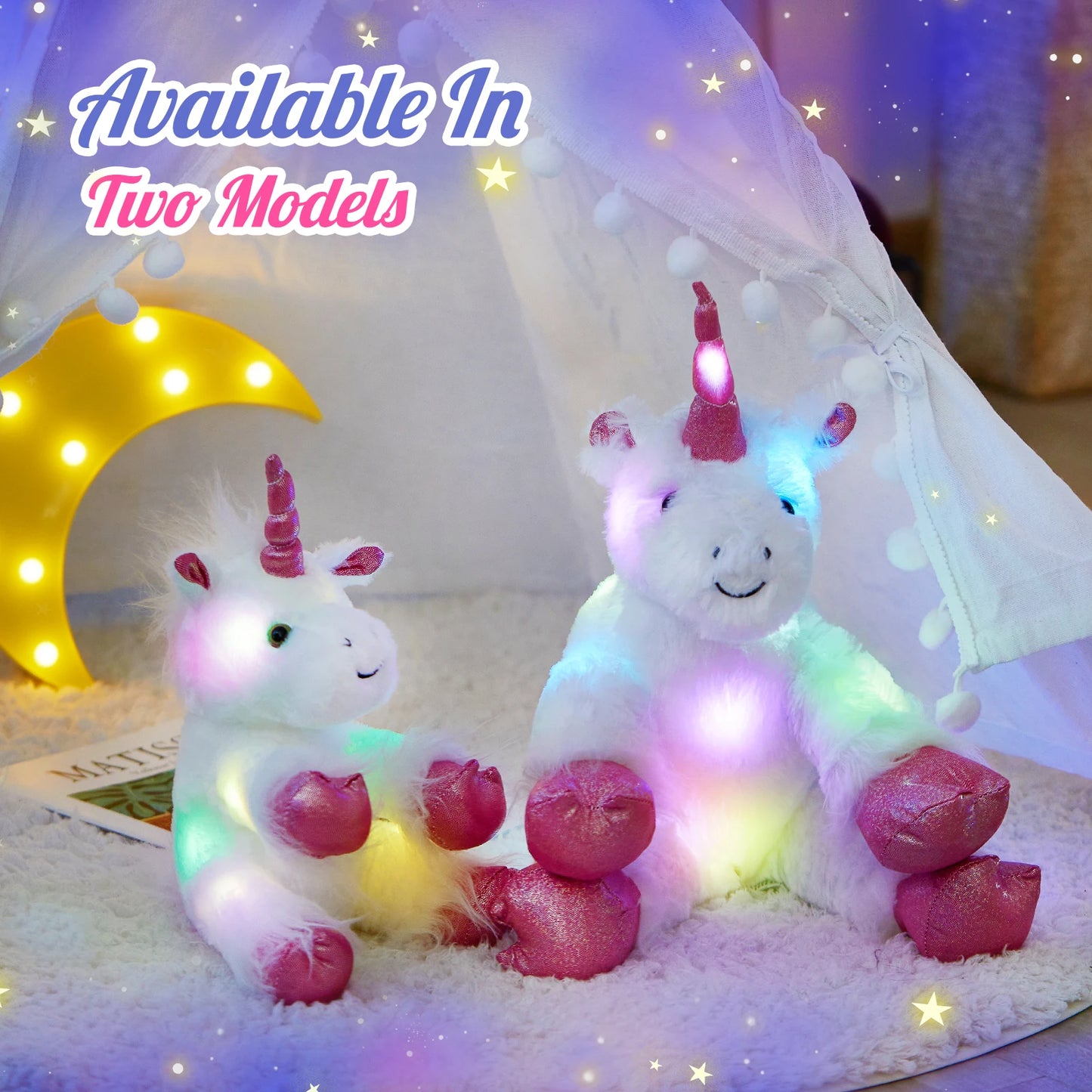 Glowing Unicorn Plush Toy, Cuddly Unicorn Stuffed Animal With Lights, Mother's Day Favors