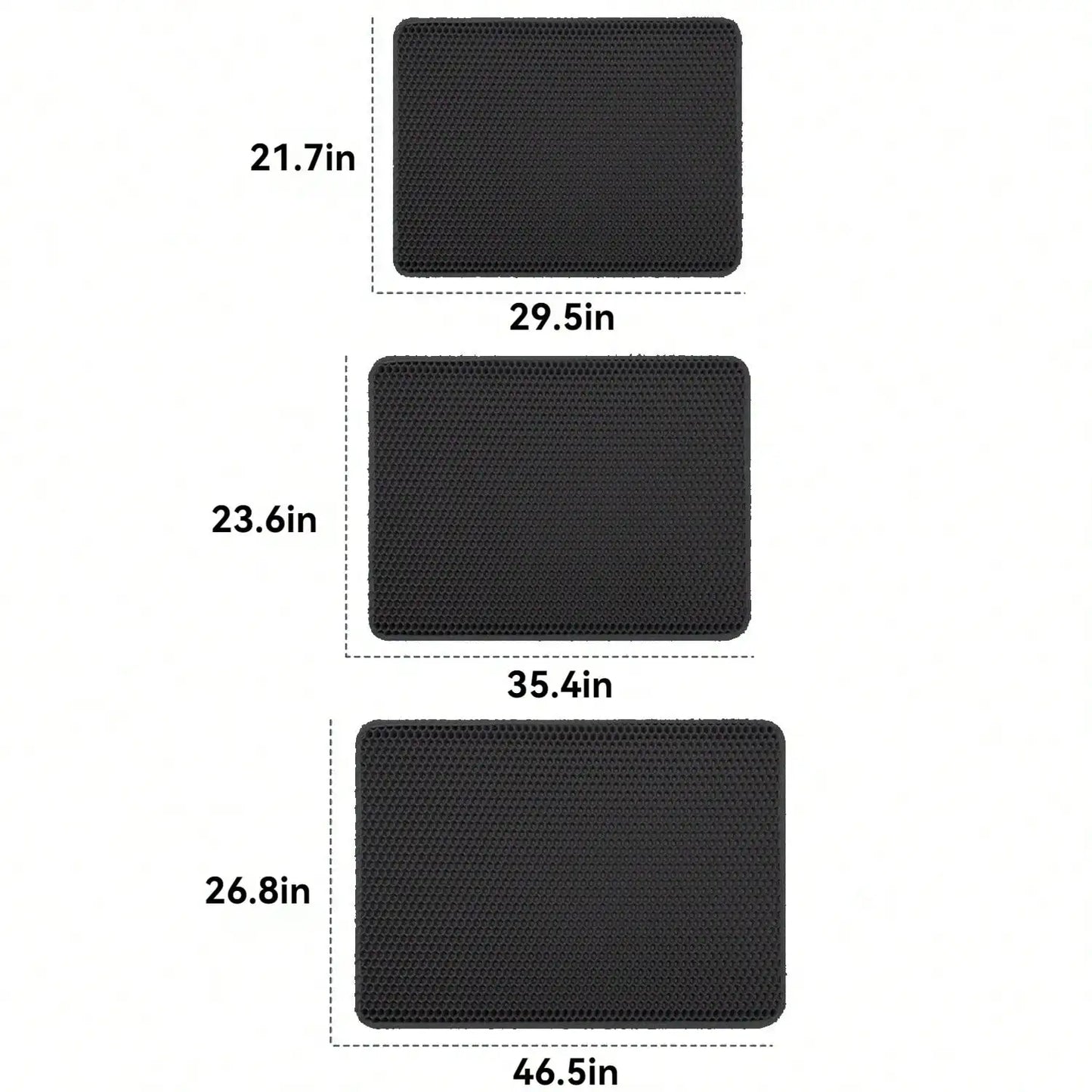 Cat Litter Mat Black Litter Trapping Mat, Non Slip Waterproof Urine Proof Cat Litter Box Mat, Indoor Box Supplies And Essentials