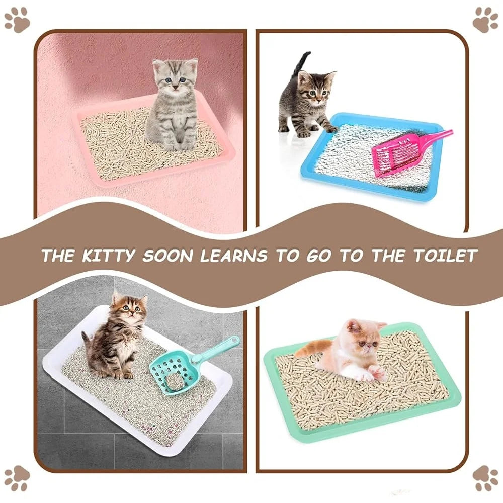 10 Pcs Portable Small Litter Box Kittens Waterproof Durable Nonstick Easy Clean Cat Litter Pan Multi Usage Ideal Training