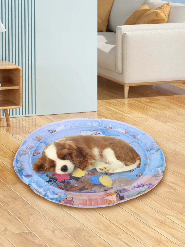 Extra Thick Aqua Interactive Cat Play Mat Cat Toys Bored Pet Animals Cat Kicker Toys Self Play Mat for Running Water Fun