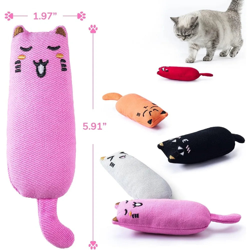 Bite Resistant Catnip Toy for Cats,Catnip Filled Cartoon Mice Cat Teething Chew Toy