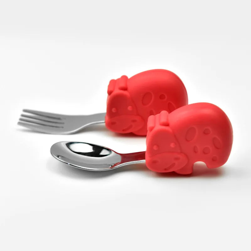 Snail Baby Tableware Set Stainless Steel Toddler Dinnerware Cutlery Cartoon Infant Food Feeding Spoon Fork Children Utensil