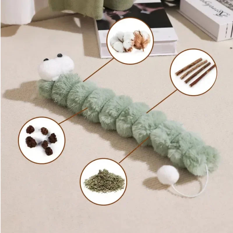 Plush Cat Chew Toy Catnip Self-hi Bite Toys Strip Pillow Teaser Toys for Cats Soft Interactive Cat Plaything Kitten Toys
