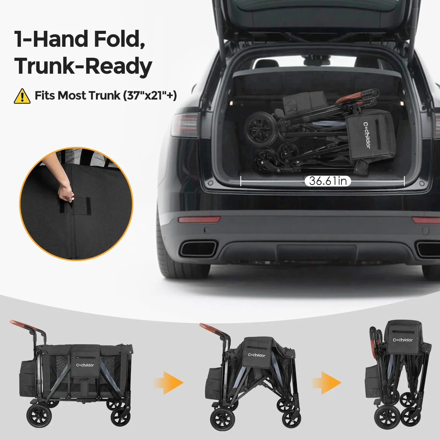 Double seat baby stroller, foldable baby stroller, outdoor camping vehicle, outdoor product storage vehicle