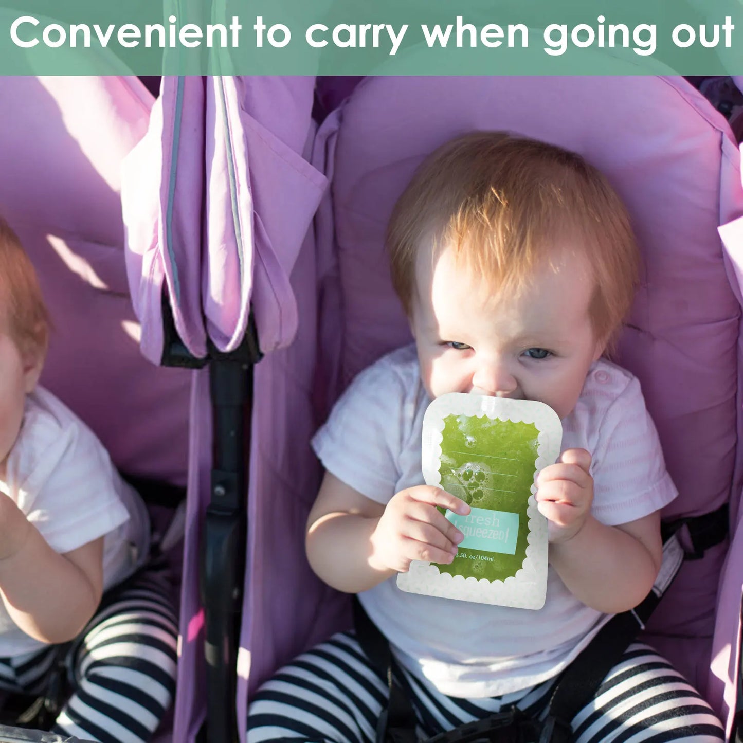 Squeeze Station for Baby Reusable Fruit Puree Pouch Filling Maker with 5 Portable Bags Pouch Filling Station for Homemade Food