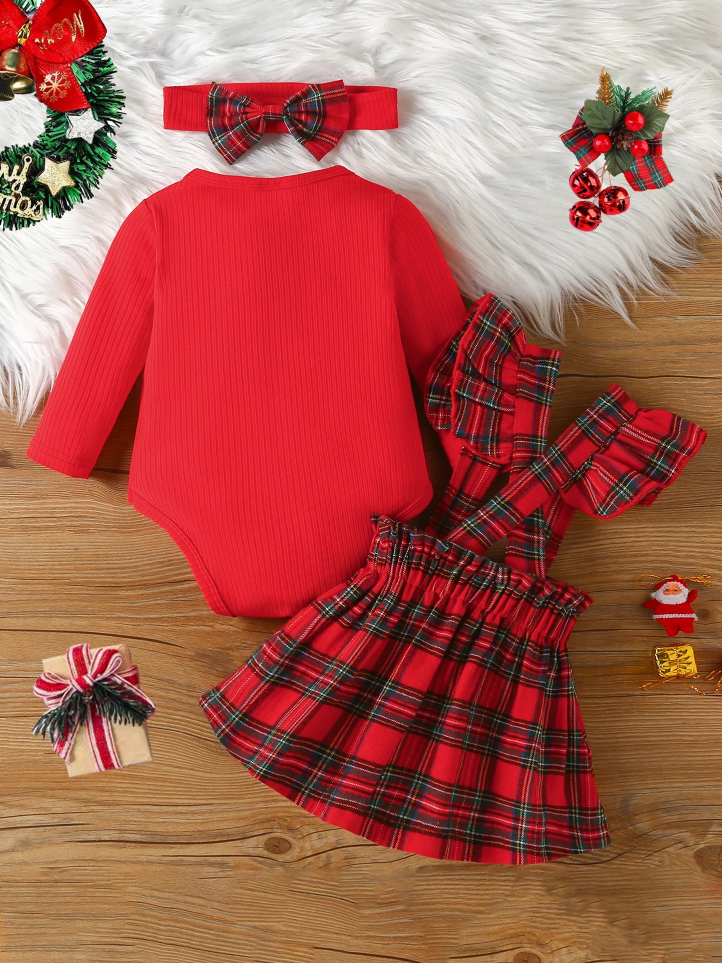 Toddler Boy Christmas Outfits Long Sleeve Shirt Plaid Pants Bowtie Set Kids Clothes Holiday Party Costume