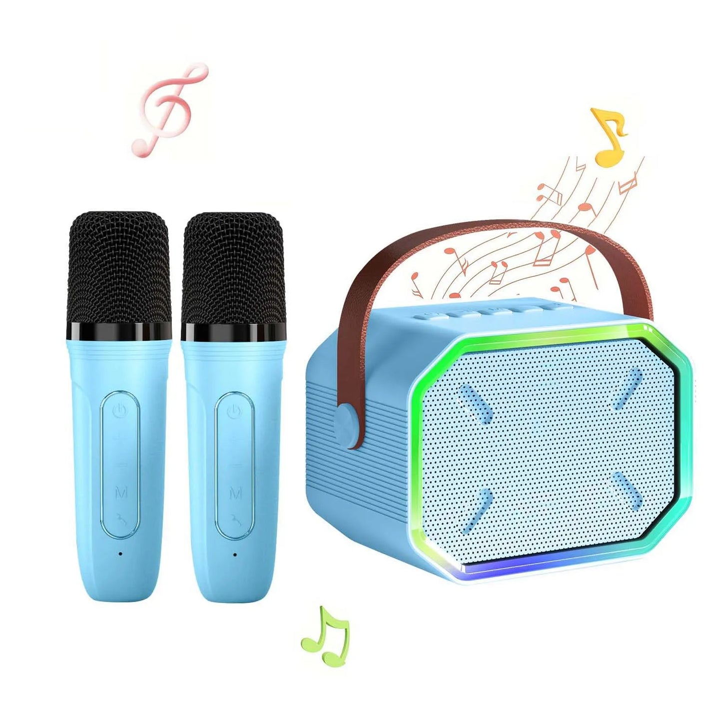 Mini Karaoke Machine for Kids Portable Karaoke Machine Bluetooth Wireless Microphones LDE Light Toys Gifts for Girls Boys