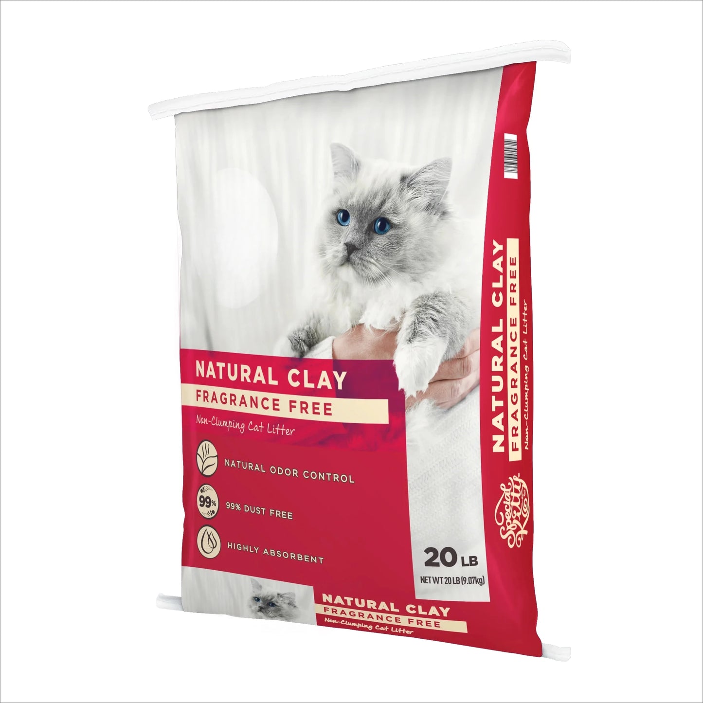 (4 pack) Non-Clumping Unscented Natural Clay Litter, 20 lbs