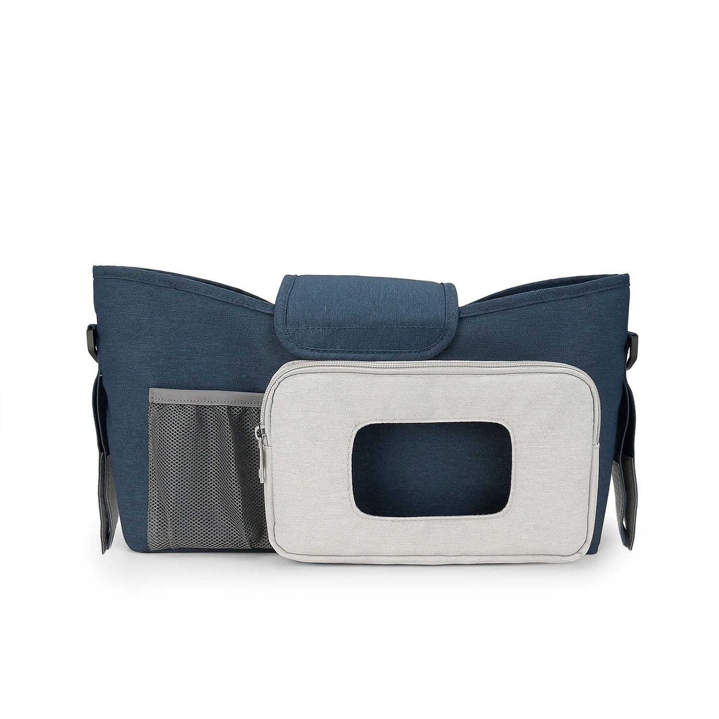 aby Small Diaper Bag Stroller Organizer with Insulated Cup Holder& Shoulder Strap Mini Stroller Storage Pouch for Outdoor