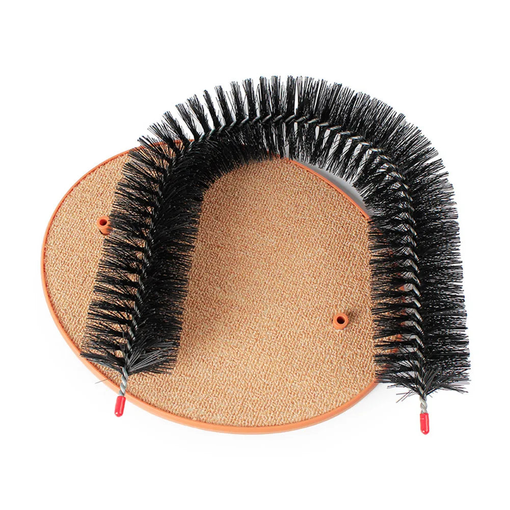 Cat Arch Self Groomer Massager Cat Grooming Brush with Sturdy Scratcher Pad Pet Puppy Cat Scratcher Toys for Indoor Cats