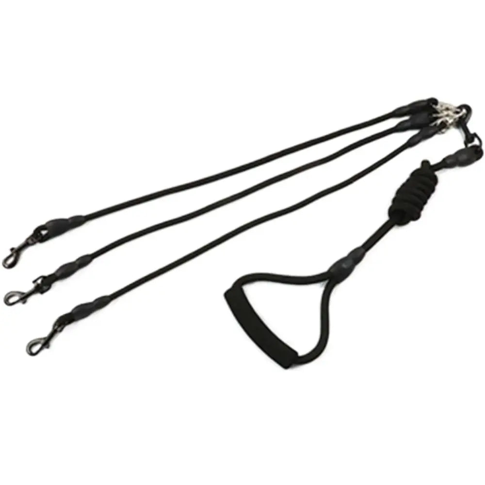 With Foam Handle 2/3/4 Way Pet Leash Nylon Detachable Two Heads Dogs Leash Black Durable Dogs Traction Rope Outdoor