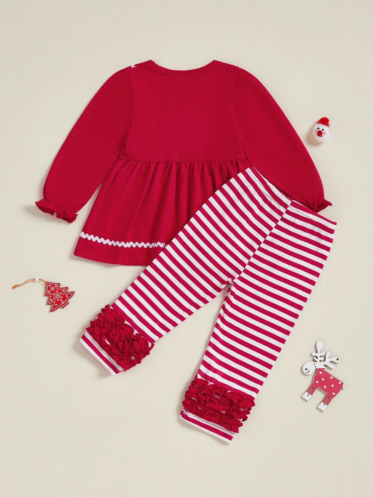 Adorable Infant Girls Outfit Set Stylish Winter Reindeer Print Sweater with Matching Leggings 2 Piece Ensemble for the Holidays