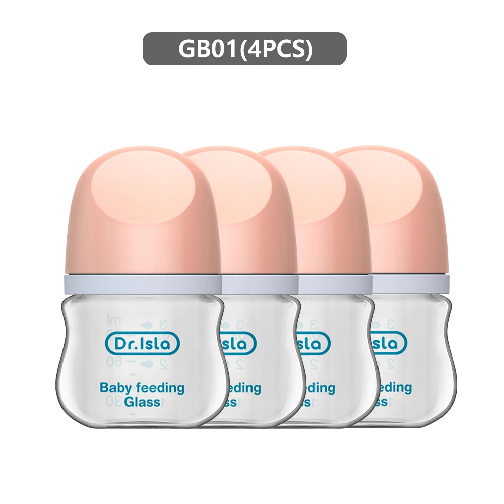 MAMIJOY 4PCS Baby Bottle Newborn Glass Bottles 90ML/160ML Anti-flatulence Milk Feeding Bottles Infant 0-3 Month BPA Free GB01＆02