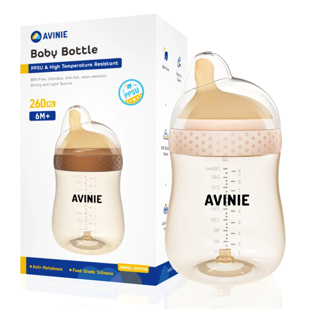 1PCS 150ml/260ml Baby bottles PPSU Baby Bottles Kids Teeth Guard Feeding Bottle Antifall Bottom Return Air Anti-bubble BPA Free