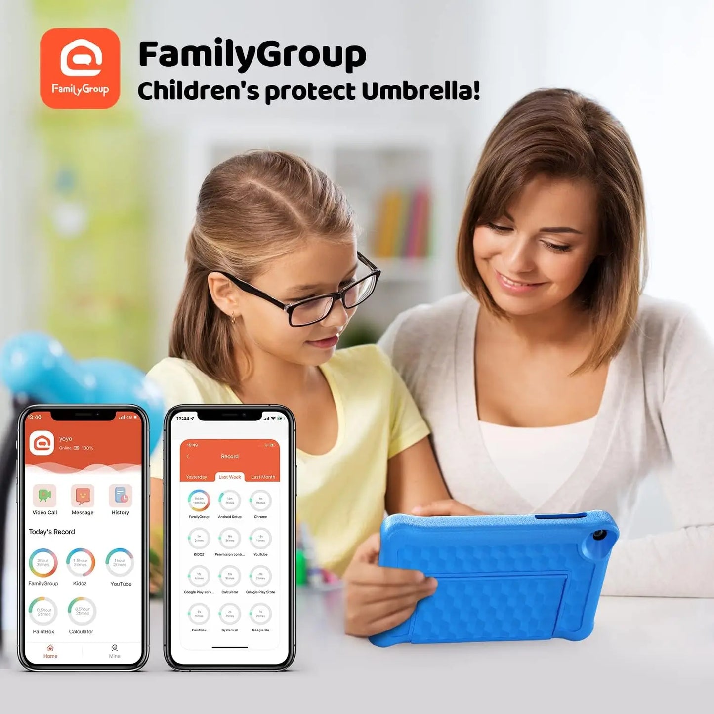 8 Inch Kid Tablet Android11 Learning Tablets Quad Core Processor 2GB+32GB 128GB Expansion 5000mAh Child Eye Protection With Case