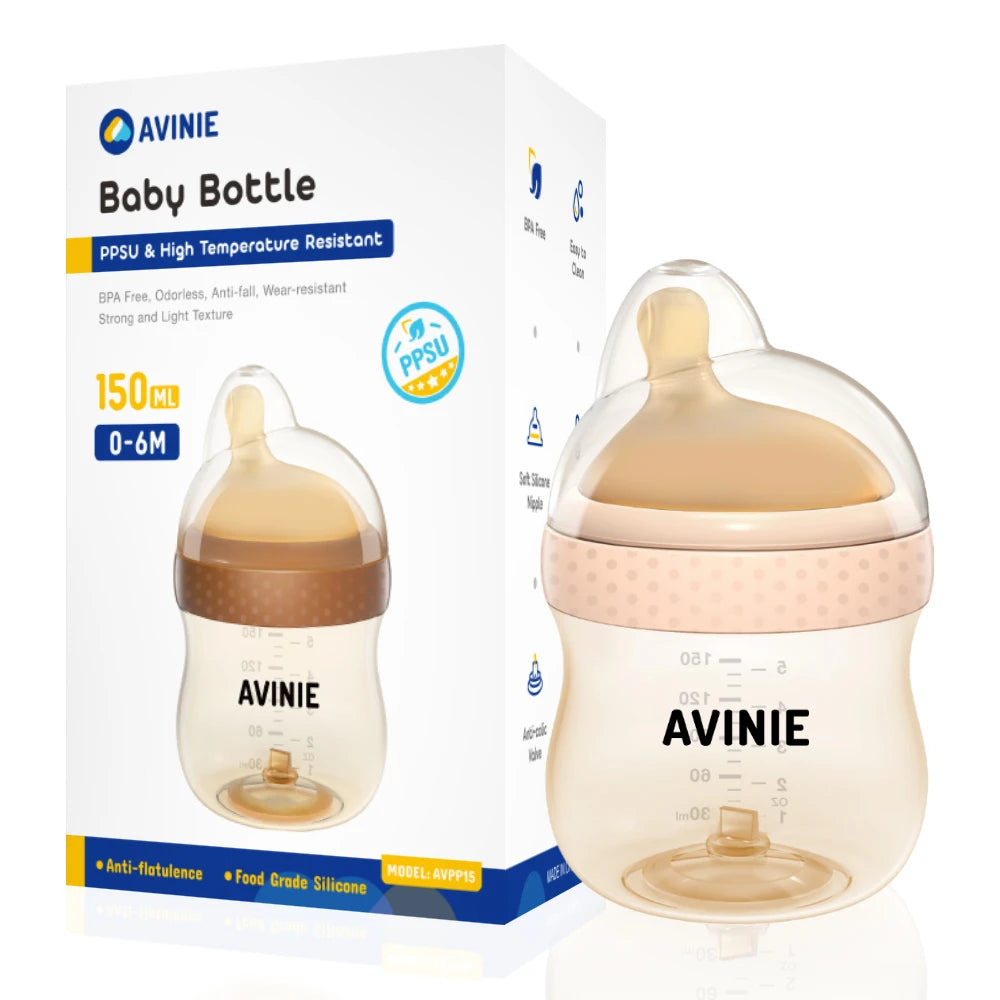 1PCS 150ml/260ml Baby bottles PPSU Baby Bottles Kids Teeth Guard Feeding Bottle Antifall Bottom Return Air Anti-bubble BPA Free