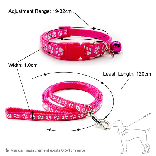 24Sets Dog Cat Leash Adjustable Leashes Collar Puppy Outdoor Walking Personalized Terier Schnauzer Outdoor Traction Rope General