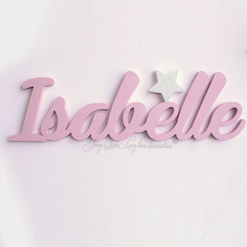 Custom Wooden Boy Girl Name Sign with Glowing in the dark Star Baby Name Signs Nursery Sign Kids Room Décor Signs Starry Night