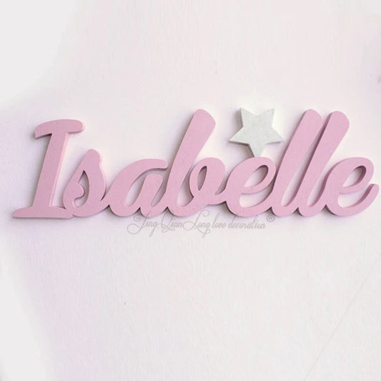 Custom Wooden Boy Girl Name Sign with Glowing in the dark Star Baby Name Signs Nursery Sign Kids Room Décor Signs Starry Night