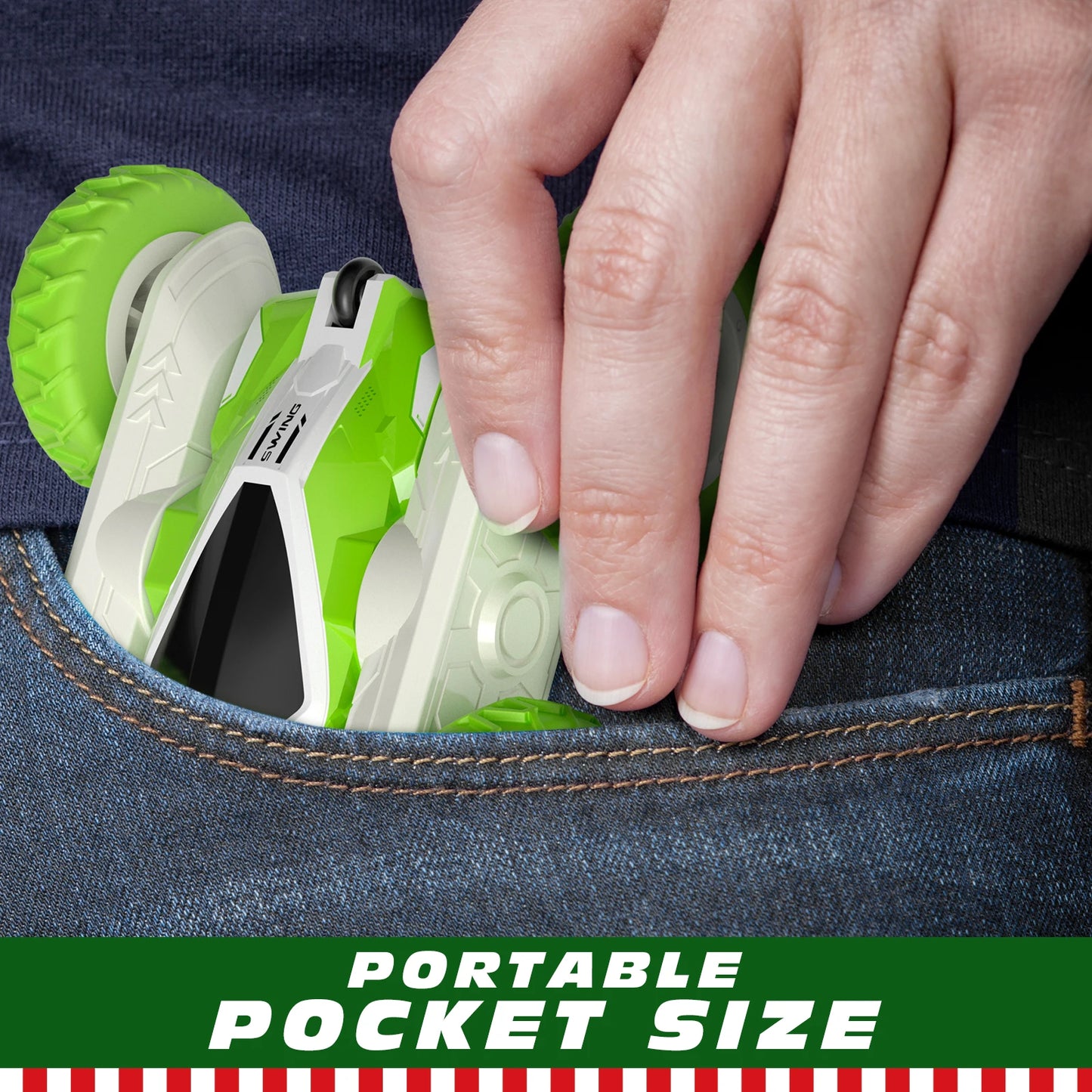 Mini Remote Control Car RC Cars for Kid, 4WD 2.4GHz Remote Control Toys, Double Sided Flips 360° Rotating RC Stunt Car, Toy Gift