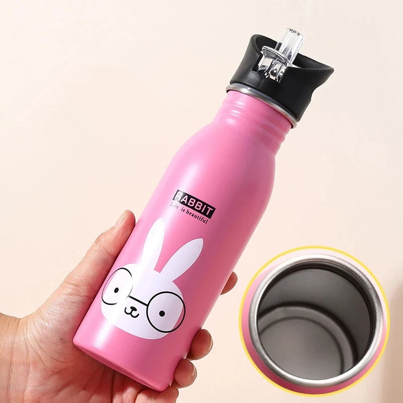 500ml Children Stainless Steel Sports Water Bottles Portable Outdoor Cycling Camping Bicycle Bike Kettle