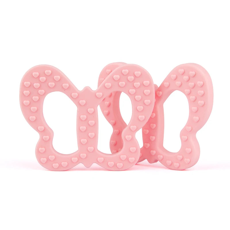 Chengkai 10PCS Silicone Butterfly Teether Baby Pacifier Dummy Teething Pendant Nursing Jewelry DIY Sensory Toy BPA Free