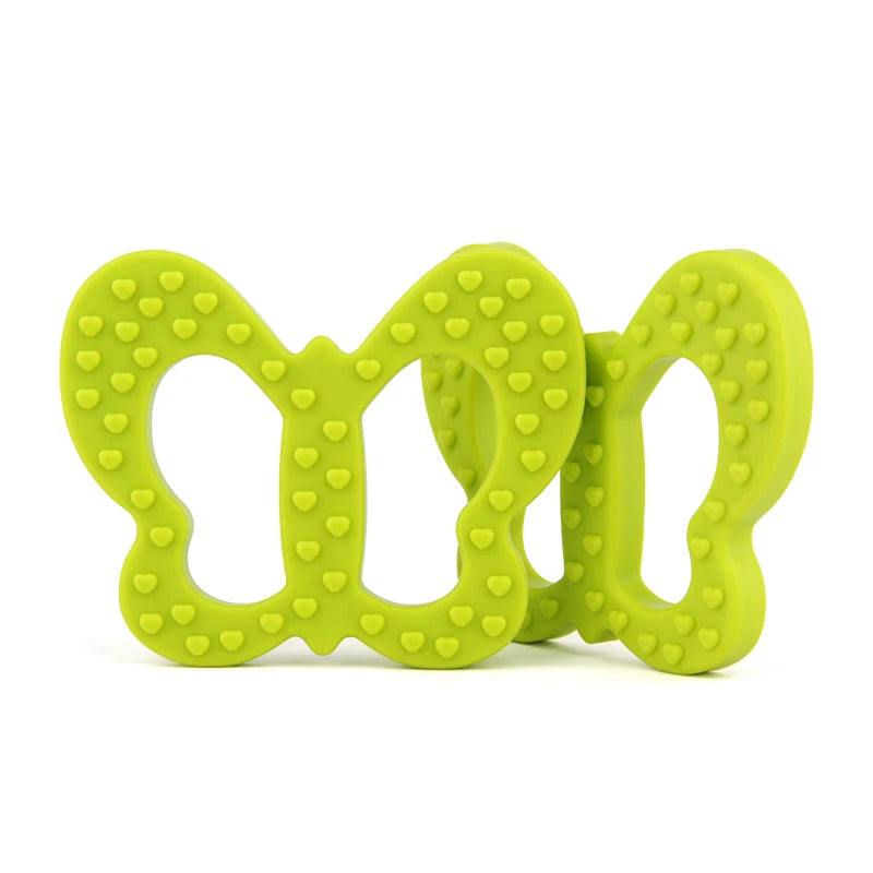 Chengkai 10PCS Silicone Butterfly Teether Baby Pacifier Dummy Teething Pendant Nursing Jewelry DIY Sensory Toy BPA Free
