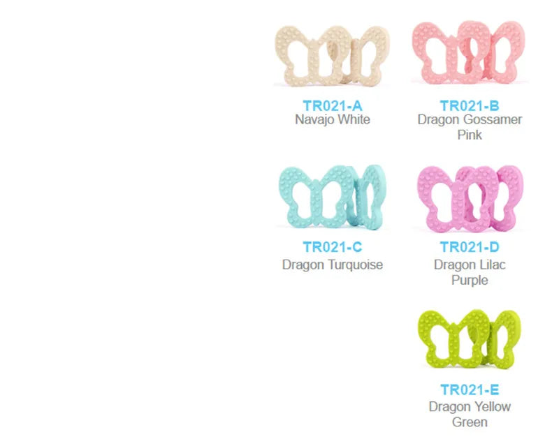 Chengkai 10PCS Silicone Butterfly Teether Baby Pacifier Dummy Teething Pendant Nursing Jewelry DIY Sensory Toy BPA Free