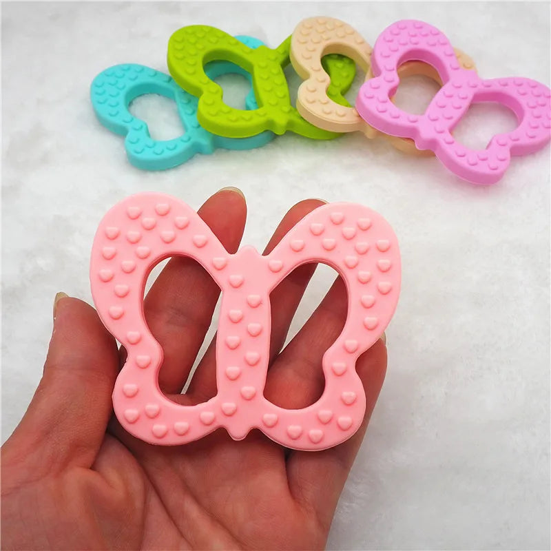 Chengkai 10PCS Silicone Butterfly Teether Baby Pacifier Dummy Teething Pendant Nursing Jewelry DIY Sensory Toy BPA Free