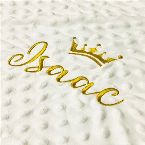 Personalized Baby Blanket with Name for Newborn Boys and Girls Custom Minky Fleece Toddler Crib Stroller Blanket Birthday Gift