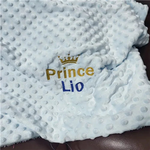 Personalized Baby Blanket with Name for Newborn Boys and Girls Custom Minky Fleece Toddler Crib Stroller Blanket Birthday Gift