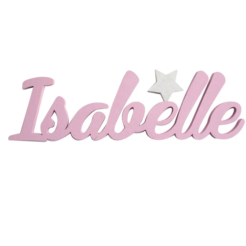 Custom Wooden Boy Girl Name Sign with Glowing in the dark Star Baby Name Signs Nursery Sign Kids Room Décor Signs Starry Night