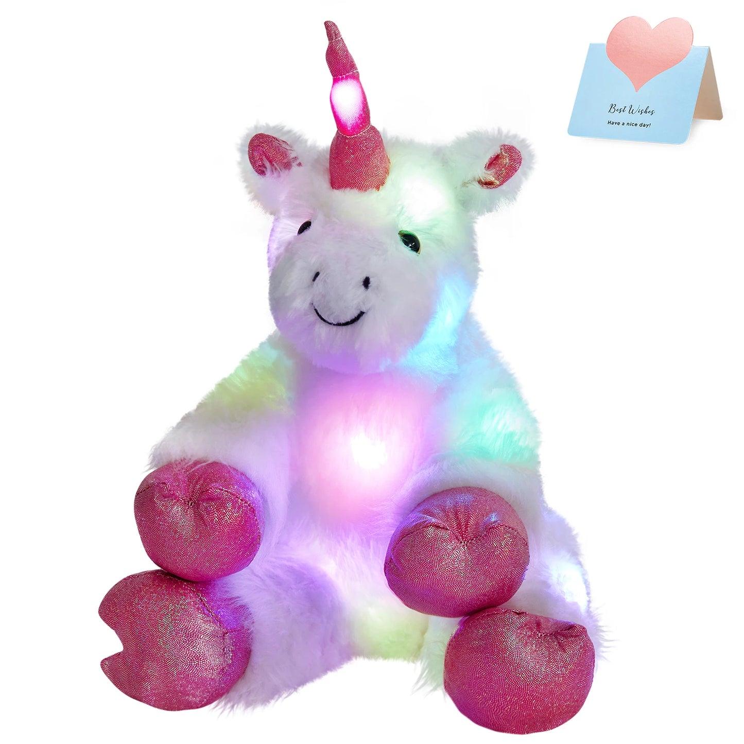 Glowing Unicorn Plush Toy, Cuddly Unicorn Stuffed Animal With Lights, Mother's Day Favors