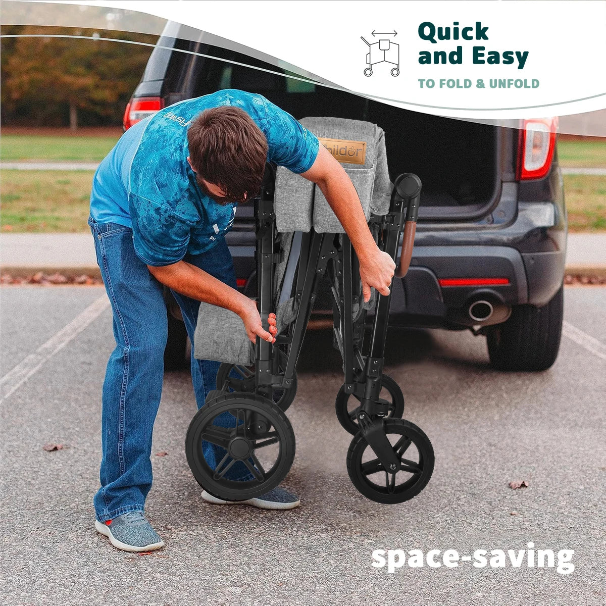 Baby stroller suitable for four children, camping car, storage cart, sun shade detachable, foldable, suitable for autumn travel