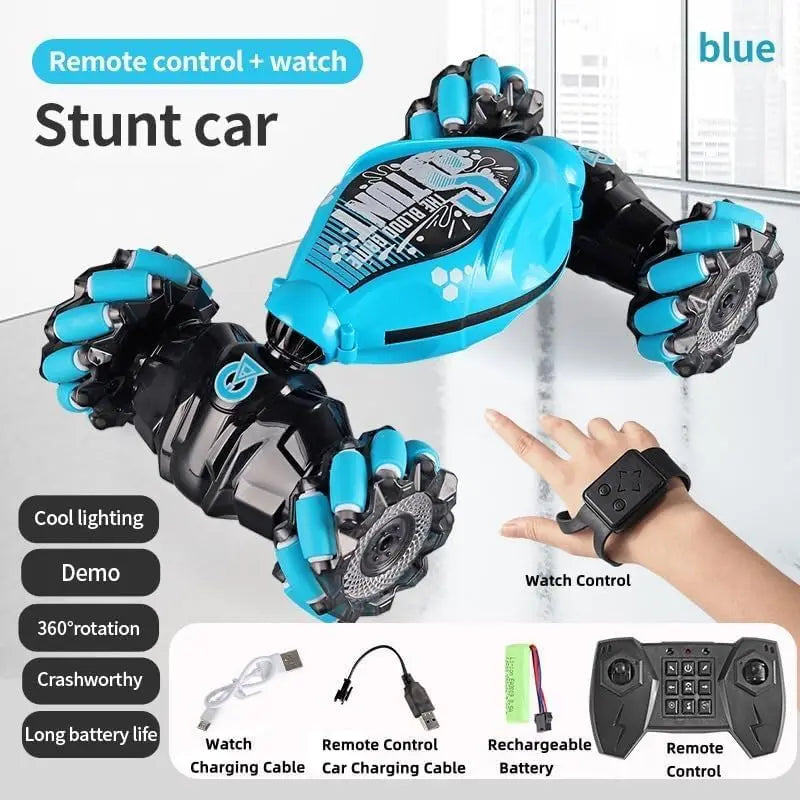 4WD Stunt Car RC Toy, Remote Control Car for Boys & Adults, All Terrain Monster Trucks for Ages 4-12 with Lights & Music