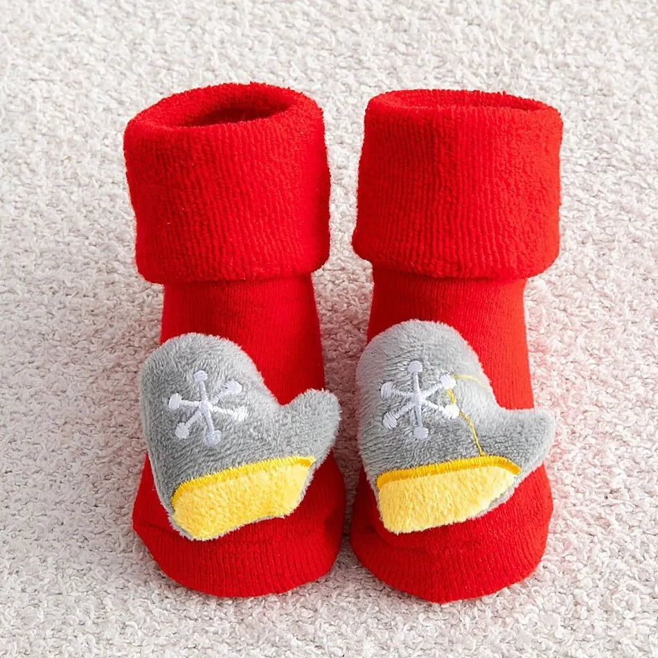 0-3 Years Children Stockings Baby Thickened Terry Xmas Warm Stuff Boy Girl Christmas Winter Clothing Accessories Toddler Socks