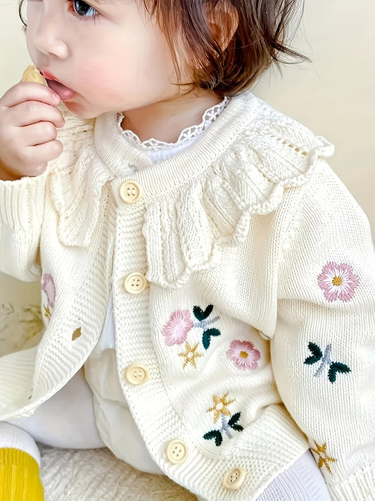 Autumn and Winter Baby Knitted Cardigan Baby Girl Tops Toddler Winter Baby Style Warm Sweater