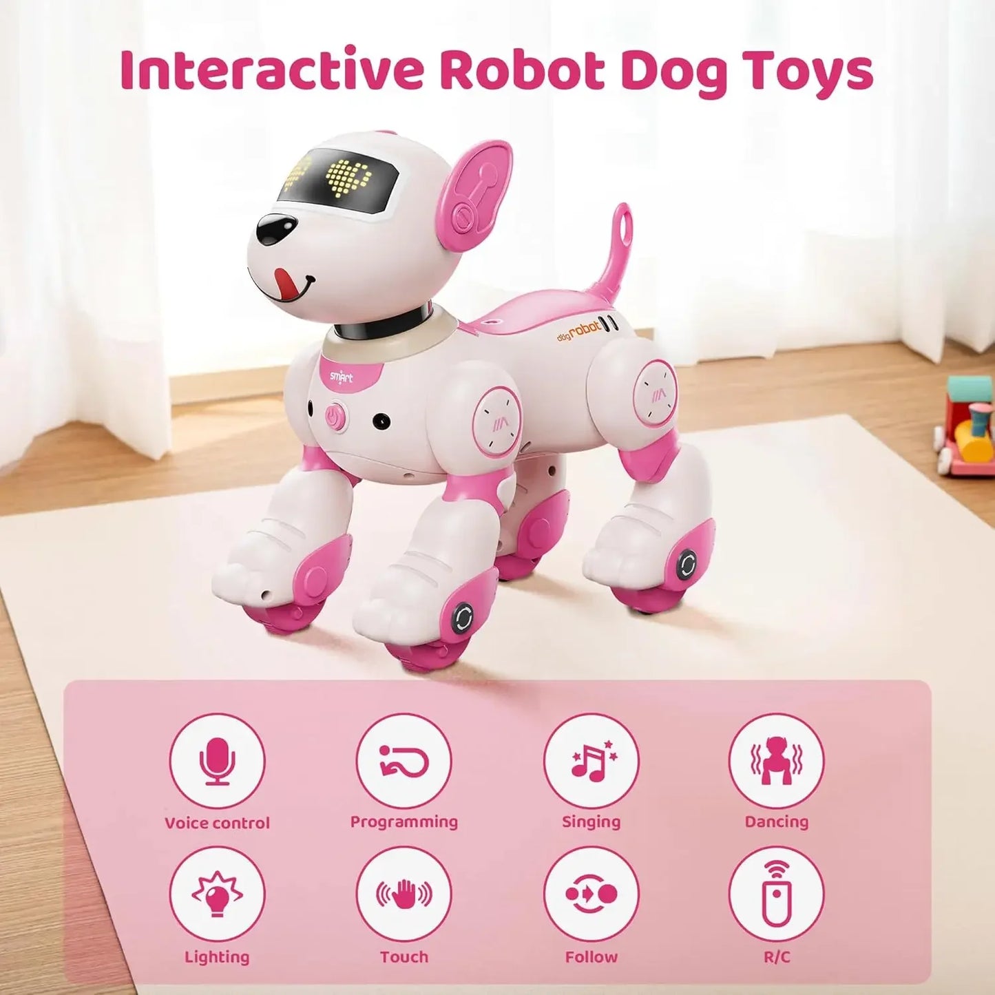 Rc Puppy Intelligent Robot Dog Toy Stunt Remote Control Diy Programming Voice Interactive Children's Electronic Pet Dog Gifts