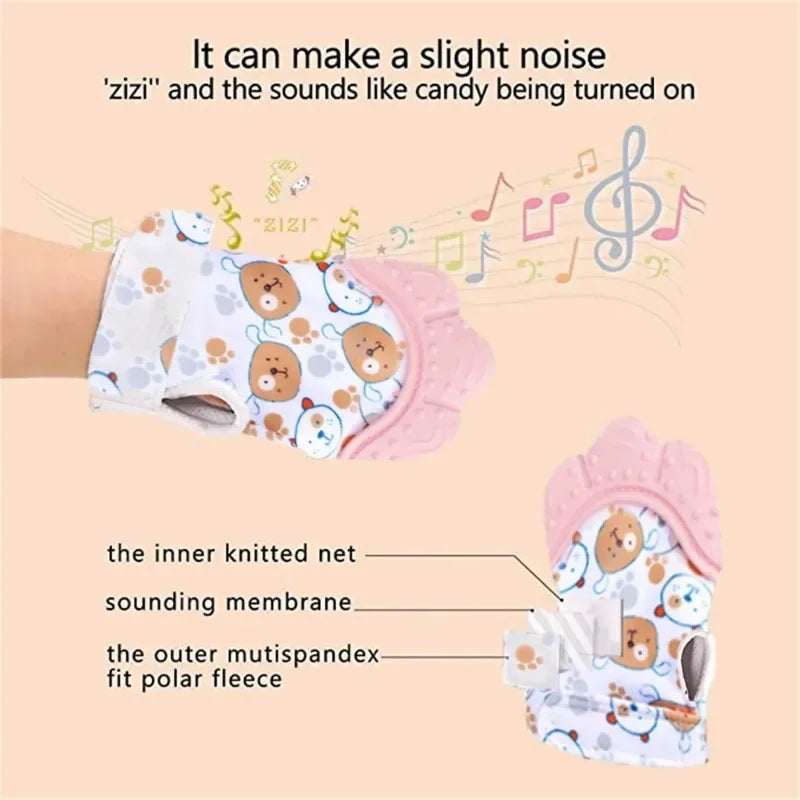 Baby Teething Silicone Gloves Multi-Layer Breathable Chewing Gloves Baby Teething Toys Baby Self Soother Teether Teething Toys
