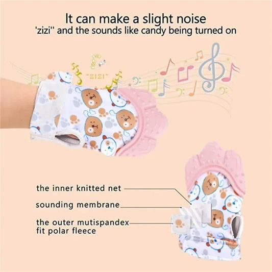 Baby Teething Silicone Gloves Multi-Layer Breathable Chewing Gloves Baby Teething Toys Baby Self Soother Teether Teething Toys