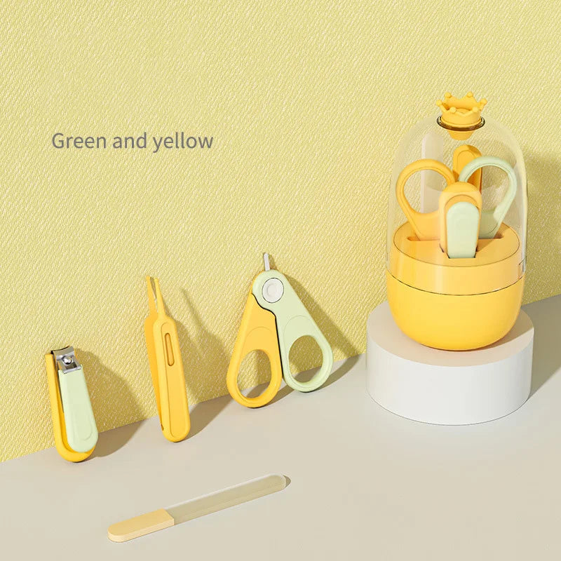 Children Manicure Kit Baby Nail Scissor Baby Nail Care Tool Set Kid Safe Portable Nail Clipper Trimmer File Tweezer with Box