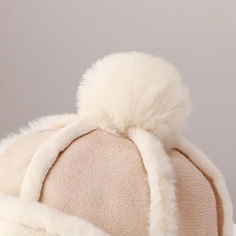 Baby Toddler Winter Ushanka LeiFeng Hat Cute Pompom Earflap Warm Outdoor Ear Protection Kids Cap